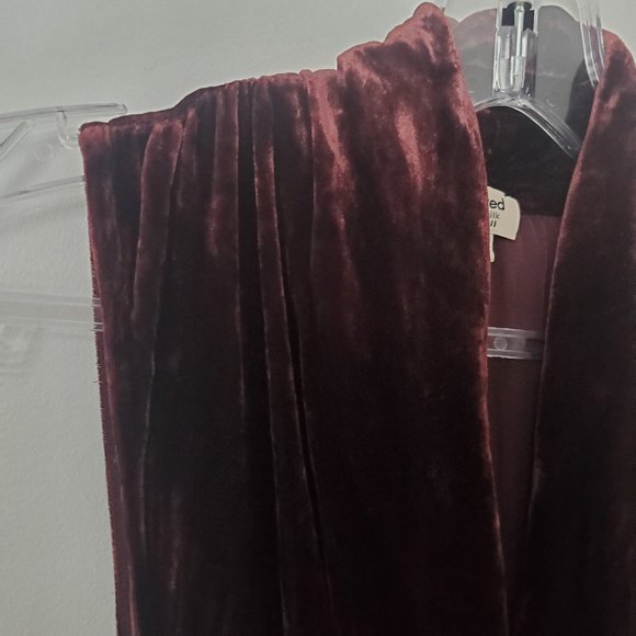 ARTIZIA Rich Silk Velvet Crossover Mini Dress Pockets Tie Belt Evening Boho Chic - Picture 4 of 9